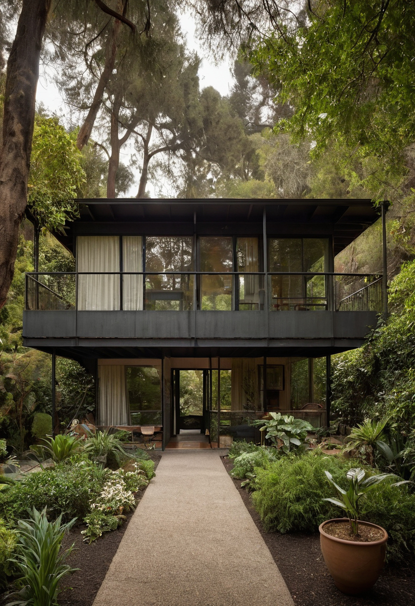 Practical visual for What was actually built at the Pacific Palisades Eames House in 1949