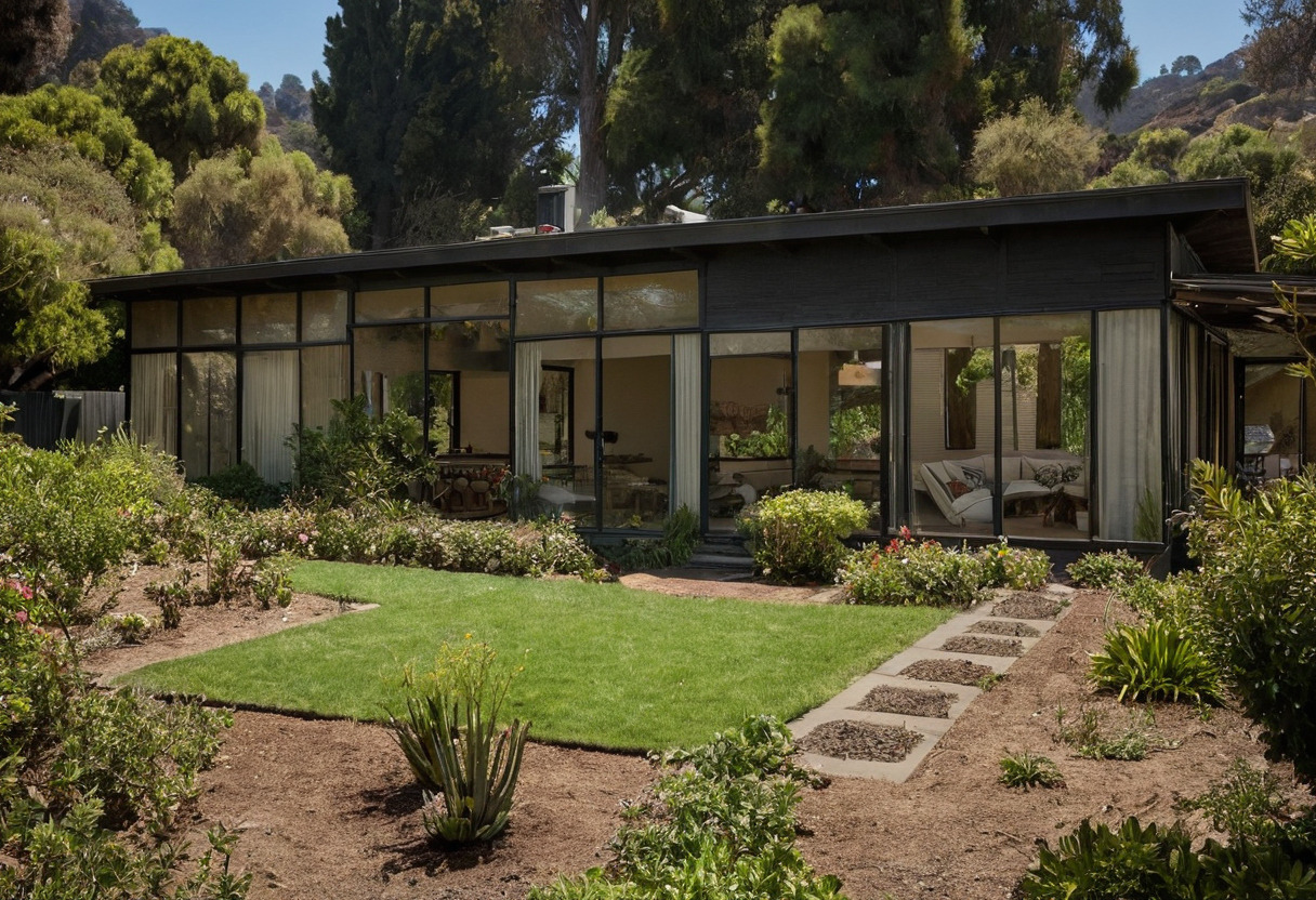 Pacific Palisades wildfire, zoning, and site rules can control an Eames-inspired design editorial visual